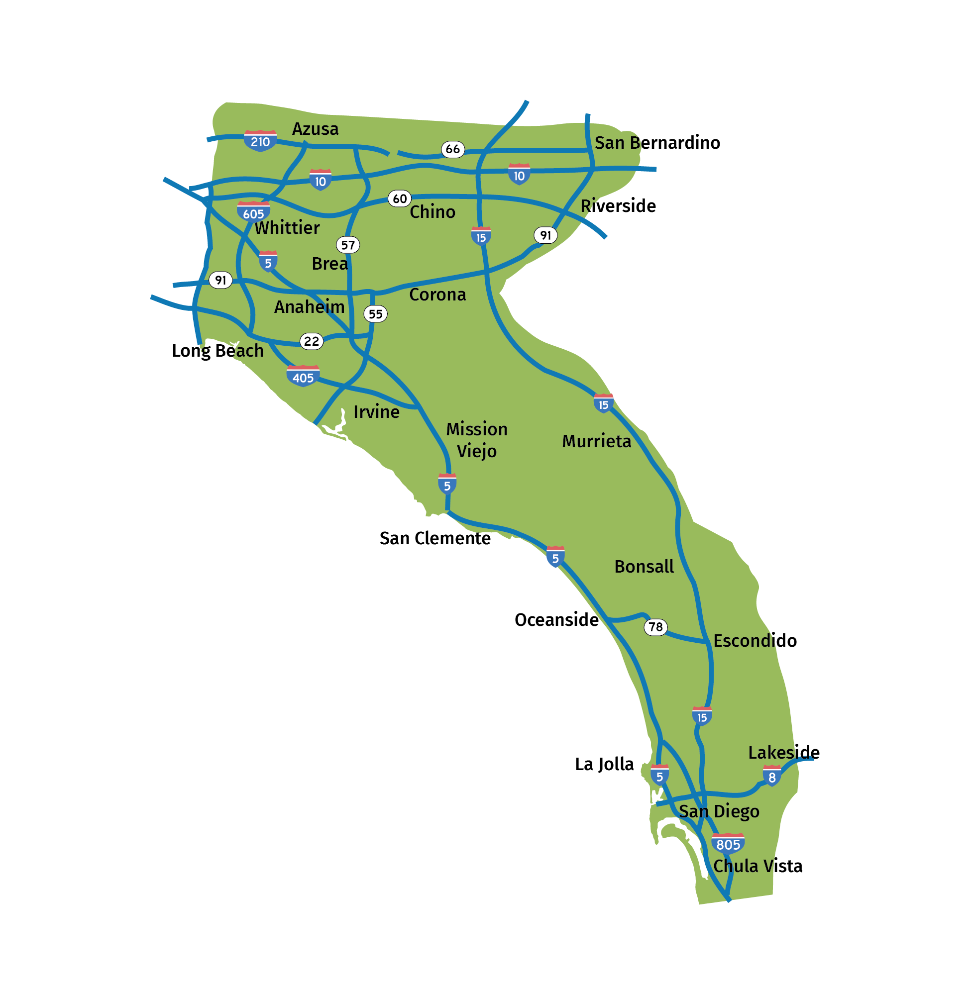 Click to View a Larger Service Area Map